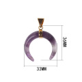 Natural Stone Amethyst Gold Ox Horn Pendant